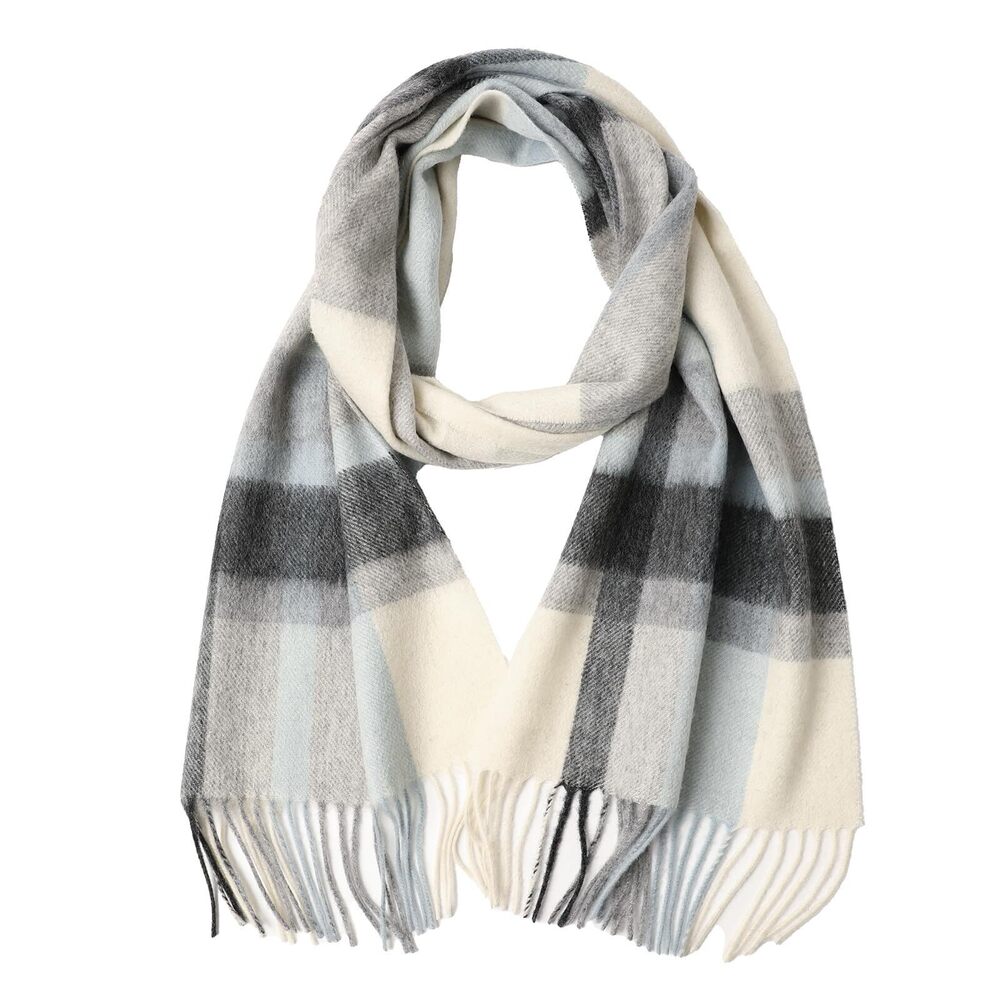 6520 100% Merino Wool Plaid Tassel Scarf and  Winter Warm Long Scarves